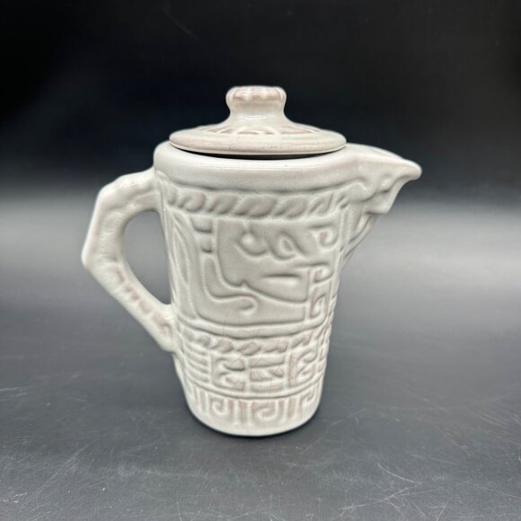 Vintage Frankoma Pottery Creamer Pitcher  7J Aztec Mayan White Serving Tableware - Picture 4 of 11